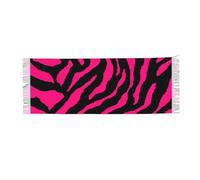 Yyoretp Super soft Winter Zebra Tiger Leopard pink Print cashmere warm tassel scarf and Shawl,Fashion Large Shawl wraps.