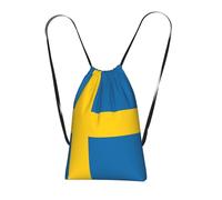 Yyoretp Swedish flag Print Drawstring Backpack,String Backpack Storage bag for Sport Beach Swim Gym Traveling.