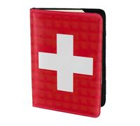 Yyoretp Swiss Flag Print Passport Holder for Travel,Wallet Case RFID Blocking Card Slot Leather Protector