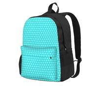 Yyoretp Teal Blue Print Casual Backpack for Women and Men,Large Capacity Travel Work Computer Backpacks