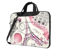 Yyoretp The Paris Tower and a Bicycle Print Laptop bag,portable single shoulder laptop Sleeve Case,Compatible with 13-16inch