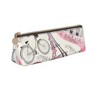 Yyoretp The Paris Tower and a Bicycle Print Simple Triangular Pen case Storage Bag for Office Supplies,Cosmetics,toiletries