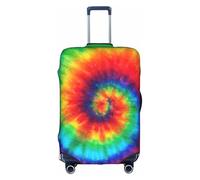 Yyoretp Tie Dye Hippies Print Elastic Luggage Cover, Suitcase Protection Cover with Zipper Fits 18-32 Inch.