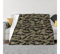 Yyoretp Tiger Stripe Camo Print Ultra Soft Micro Fleece Flannel Blankets for Bed Couch Living Room Travel,All Season