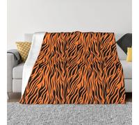 Yyoretp Tiger Stripes Orange Pattern Print Ultra Soft Micro Fleece Flannel Blankets for Bed Couch Living Room Travel,All Season