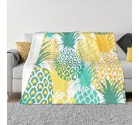 Yyoretp Tropical Pineapple Print Ultra Soft Micro Fleece Flannel Blankets for Bed Couch Living Room Travel,All Season