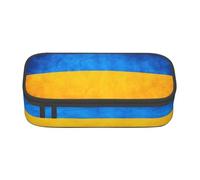 Yyoretp Ukrainian Flag Print Pencil Case Large Capacity Storage Pouch Holder Office Organizer Cosmetic Makeup Box