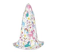 Yyoretp Unicorns Pink Print Hooded Cape Long Cloak for Kids with Carnival Halloween Cosplay Fancy Costume