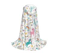Yyoretp Unicorns Pink Print Hooded Cloak For youngsters with Halloween Christmas Cosplay Hooded Cape Costume