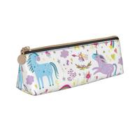Yyoretp Unicorns Pink Print Simple Triangular Pen case Storage Bag for Office Supplies,Cosmetics,toiletries