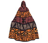 Yyoretp Unisex African Mud Cloth Tribal Print adult hooded cloak robes capes for Halloween cosplay death vampire costumes