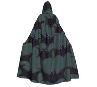 Yyoretp Unisex Bat pattern Print adult hooded cloak robes capes for Halloween cosplay death vampire costumes