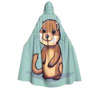Yyoretp Unisex Cartoon Cute Otters Print adult hooded cloak robes capes for Halloween cosplay death vampire costumes