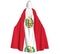 Yyoretp Unisex Flag of Peru Print adult hooded cloak robes capes for Halloween cosplay death vampire costumes