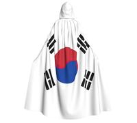 Yyoretp Unisex Flag of Republic of Korea Print adult hooded cloak robes capes for Halloween cosplay death vampire costumes