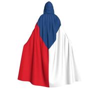 Yyoretp Unisex Flag of the Czech Republic Print adult hooded cloak robes capes for Halloween cosplay death vampire costumes