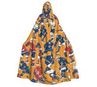 Yyoretp Unisex hockey Print adult hooded cloak robes capes for Halloween cosplay death vampire costumes