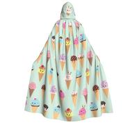 Yyoretp Unisex Ice Cream Cones Print adult hooded cloak robes capes for Halloween cosplay death vampire costumes