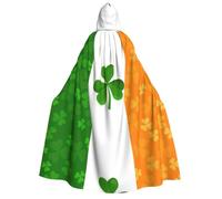 Yyoretp Unisex irish flag Print adult hooded cloak robes capes for Halloween cosplay death vampire costumes