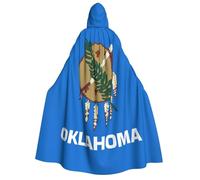 Yyoretp Unisex Oklahoma State Flag Print adult hooded cloak robes capes for Halloween cosplay death vampire costumes