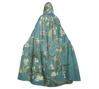 Yyoretp Unisex robes capes Adult almond blossom Print Hooded Cloak for Halloween Death vampire Cosplay Costumes