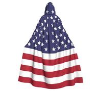 Yyoretp Unisex robes capes Adult American flag Print Hooded Cloak for Halloween Death vampire Cosplay Costumes