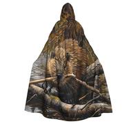 Yyoretp Unisex robes capes Adult beaver working Print Hooded Cloak for Halloween Death vampire Cosplay Costumes