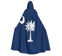 Yyoretp Unisex South Carolina Flag Print adult hooded cloak robes capes for Halloween cosplay death vampire costumes
