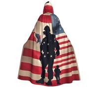 Yyoretp Unisex US Military Soldiers Patriotic Memorial Day Print adult hooded cloak robes capes for Halloween cosplay death vampire costumes