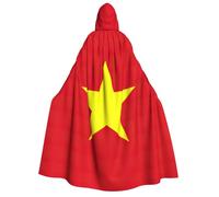 Yyoretp Unisex Vietnamese flag Print adult hooded cloak robes capes for Halloween cosplay death vampire costumes