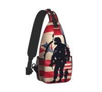 Yyoretp US Military Soldiers Patriotic Memorial Day Print Sling Bag Small Crossbody Backpack Chest Shoulder Bag Travel Hiking Daypacks