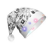 Yyoretp Video Game Boys Print LED Christmas Hats,Light Up Xmas Hat Adult,Santa Hat For New Year Festive Party