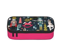Yyoretp Women_s Nutcracker Ballet Xmas Dance Print Big Capacity Pencil Case Makeup Bag Storage Organizer Office Stationery Pouch