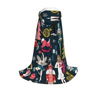 Yyoretp Women_s Nutcracker Ballet Xmas Dance Print Hooded Cloak Long Cape for Kids with Carnival Halloween Cosplay Fancy Costume