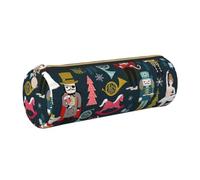 Yyoretp Women_s Nutcracker Ballet Xmas Dance Print Leather Pencil Pouch Cosmetic Makeup Case Pen Office Stationery Markers Bag.