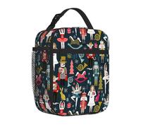 Yyoretp Women_s Nutcracker Ballet Xmas Dance Print Lunch Bag for Men Women Durable Reusable Adults Lunch Box for Travel Work Picnic.