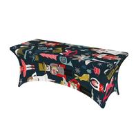 Yyoretp Women_s Nutcracker Ballet Xmas Dance Print Rectangular Spandex Table Covers Washable Stretch Patio Tablecloth,6 Feet