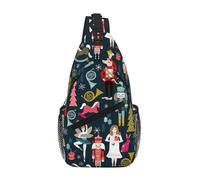 Yyoretp Women_s Nutcracker Ballet Xmas Dance Print Sling Bag Crossbody Shoulder Backpack Chest Pack for Travel Hiking Climbing