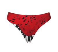 Yyoretp Womens Music Note Piano Print Seamless G-String Thongs No Show Thong Panty Liners Workout Sexy Underwear Black