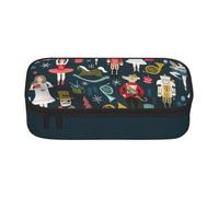 Yyoretp Women's Nutcracker Ballet Xmas Dance Print Big Capacity Pencil Case Makeup Bag Storage Organizer Office Stationery Pouch