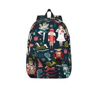 Yyoretp Women's Nutcracker Ballet Xmas Dance Print Canvas Fashion Backpacks,Casual Lightweight Sports Rucksack Travel Multipurpose Bag