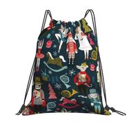Yyoretp Women's Nutcracker Ballet Xmas Dance Print Drawstring Backpack Sports Gym Beach Sack Dance Yoga Cinch Bag for Women Men