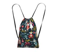 Yyoretp Women's Nutcracker Ballet Xmas Dance Print Drawstring Backpack,String Backpack Storage bag for Sport Beach Swim Gym Traveling.