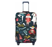 Yyoretp Women's Nutcracker Ballet Xmas Dance Print Elastic Luggage Cover, Suitcase Protection Cover with Zipper Fits 18-32 Inch.