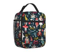 Yyoretp Women's Nutcracker Ballet Xmas Dance Print Lunch Bag for Men Women Durable Reusable Adults Lunch Box for Travel Work Picnic.