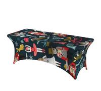 Yyoretp Women's Nutcracker Ballet Xmas Dance Print Rectangular Spandex Table Covers Washable Stretch Patio Tablecloth,6 Feet