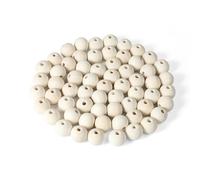 YYPERLE Pack of 62 Natural Wooden Beads, 20 mm, Round Wooden Beads for Threading, Wooden Balls with Hole for Crafts, DIY Jewellery, Macrame Decor, Dream Catcher, Bracelets, Necklaces