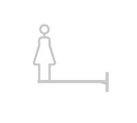 YYPTT Aluminum Alloy Wall Side Hanging Door Toilet Sign, 17.8cm/7in Gold/Black/Silver Wc Door Listing-barrier-free Hotel and Homestay Toilet Sign Guide 1PC(Women's Silver 17.8x19.8cm)
