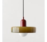 YYQBY Mid Century Pendant Light Retro Green Glass Hanging Light Farmhouse Single Large Ceiling Pendant Light Kitchen Island Sink Nordic Modern Chandelier for Bedroom Dinning Room Cafe Bar YYQBYY (Col