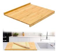 YYRZZ Reversible Bamboo Pastry Board, Large Bamboo Wooden Cutting Board with Counter Edge Reversible Pastry Board for Kitchen Chopping Board Butcher Block with Lip for Counter Table Top (MB)